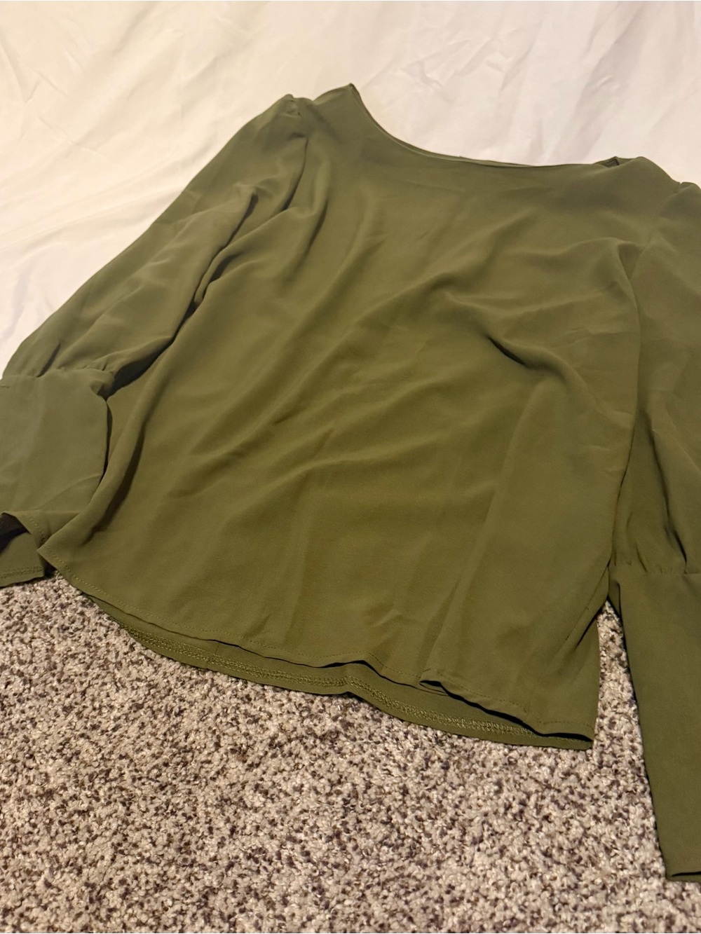 SHEIN Olive Green Long Sleeve Women's Blouse
